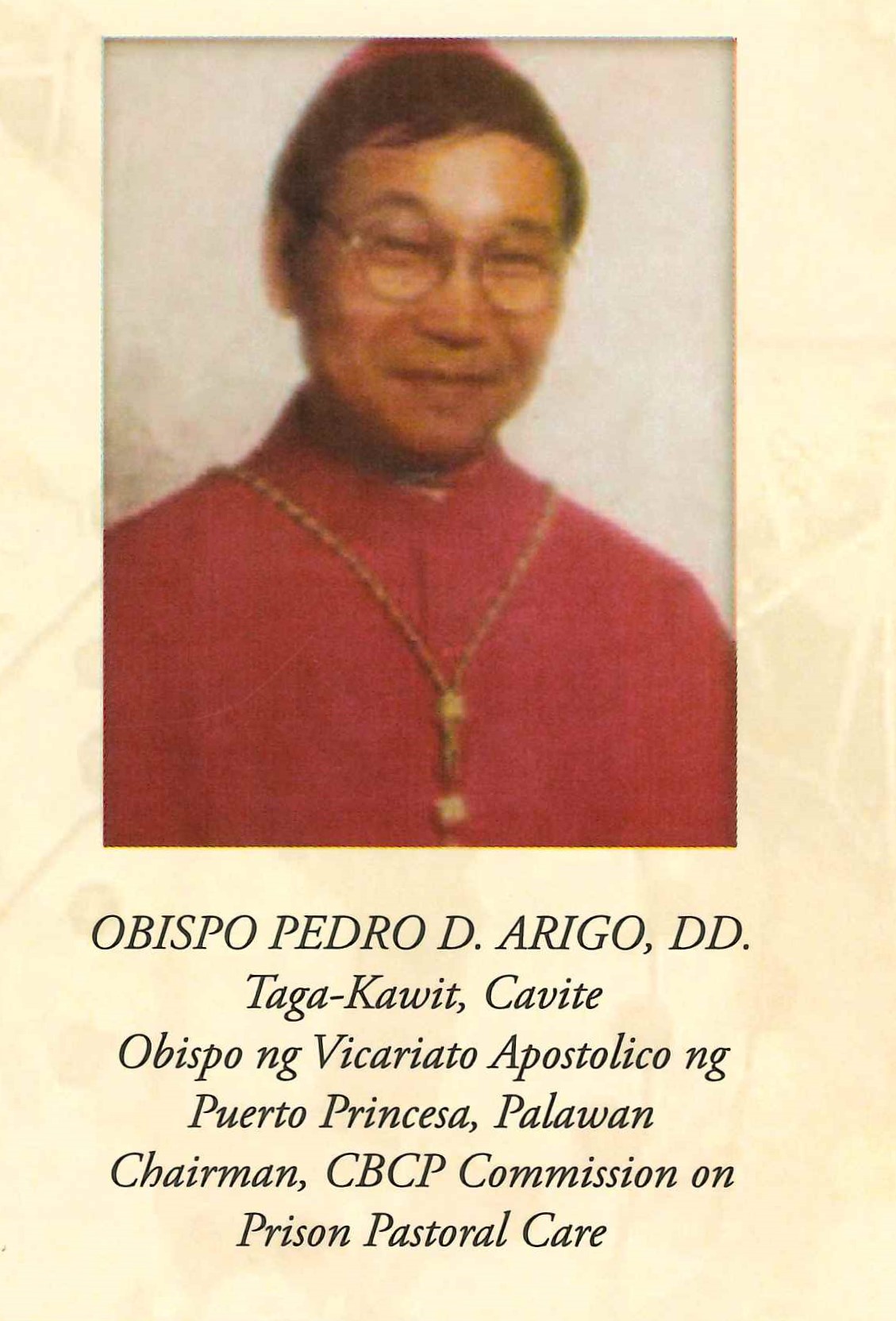 Bishop Pedro D. Arigo, D.D.